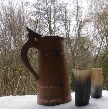  Wooden beer mug.
