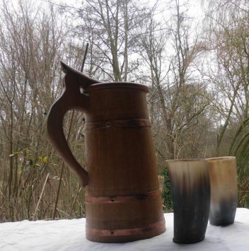  Wooden beer mug.